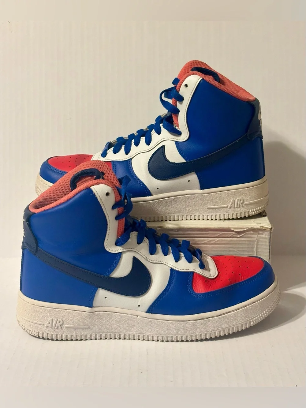 Nike Air Force 1 Custom by You Mens Size 7.5 Blue Red White